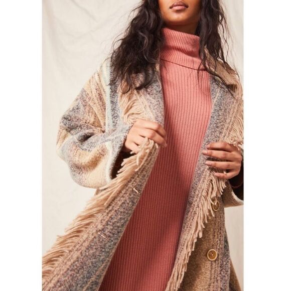 NWTGS WE THE FREE Free People Desert Fringe Coat  / Dreamweaver - Picture 1 of 10